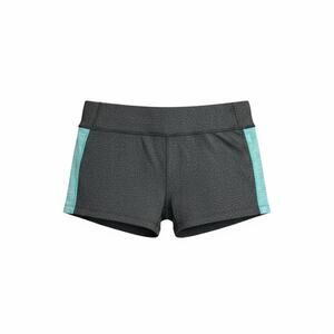 Forever 21 Women’s Athletic Workout Shorts Black Teal Stripe Size Large